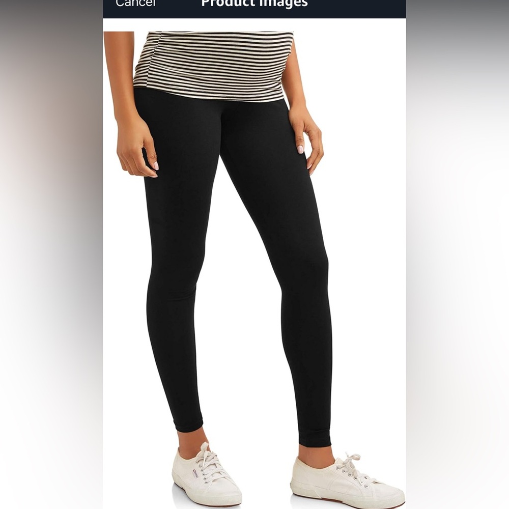 Black maternity cotton leggings